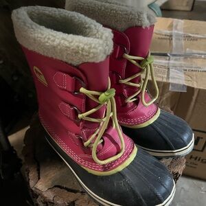 Sorel Pink and Black Winter Boots